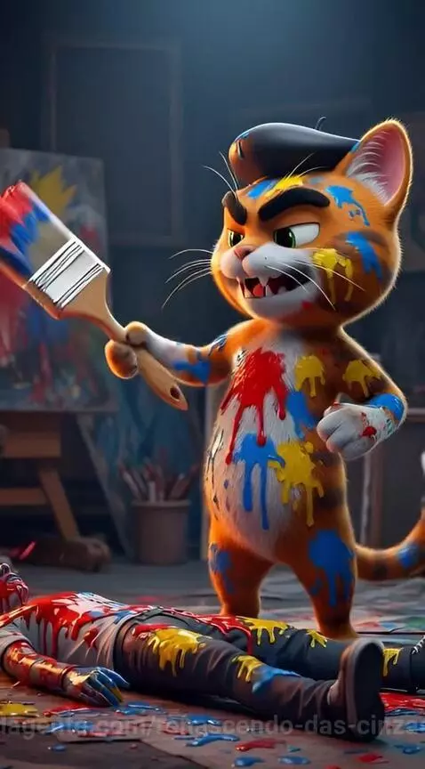 Parou tudo! Veja o segundo exato que o Gato Pintor decidiu a... by renascendo-das-cinzas