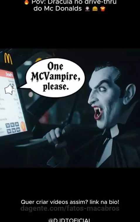 🔥 Pov: Drácula no drive-thru do Mc Donalds 🧛‍♂️🍔🍟  ⁨@djd... by fatos-macabros